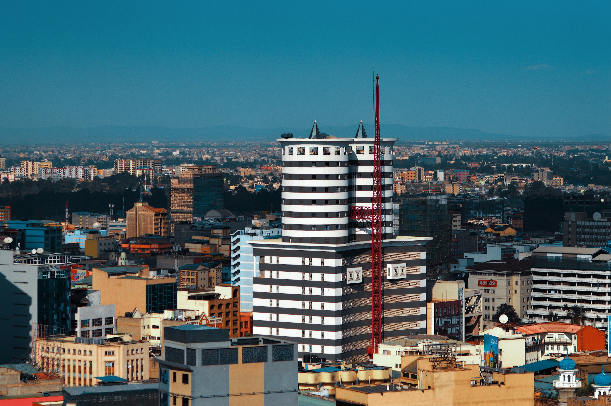 Nairobi city skyline and expressway